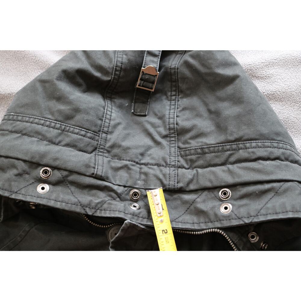 SUPERDRY INTERNATIONAL Mens Small Military Jacket Dark Gray Green Coat Gorpcore - Picture 12 of 16